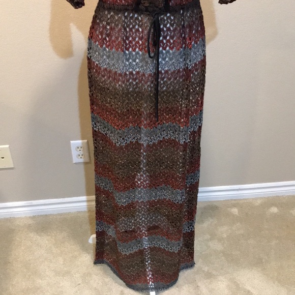 Eva Mendes For New York & Company Maxi Swim Dress Cover Up Earth Tones-Size XS - Picture 3 of 11